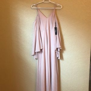 NWT lulus off shoulder light pink gown